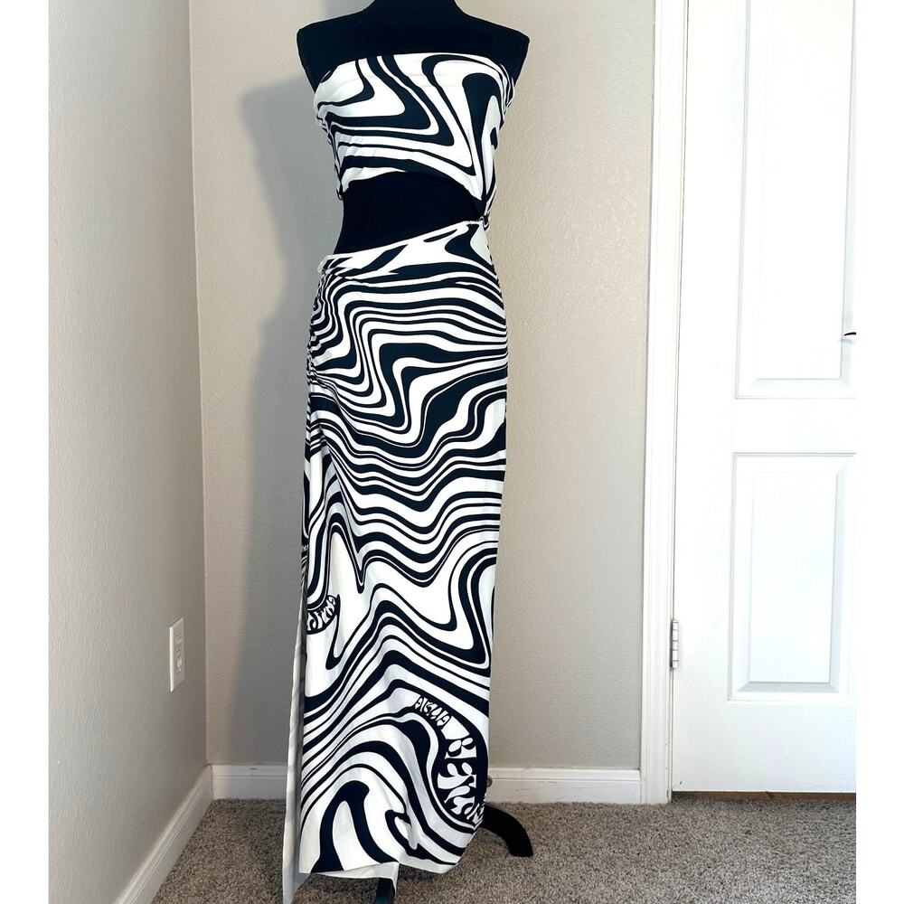 Agua Bendita X Revolve Gwen Maxi Dress Black Swirl, Beach Resort Pool, Large NWT - Picture 3 of 14